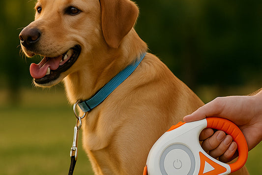Giving dog leash to walk dog calmly