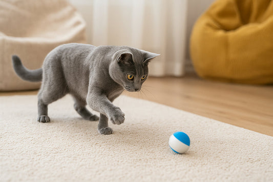 cat chasing a moving to