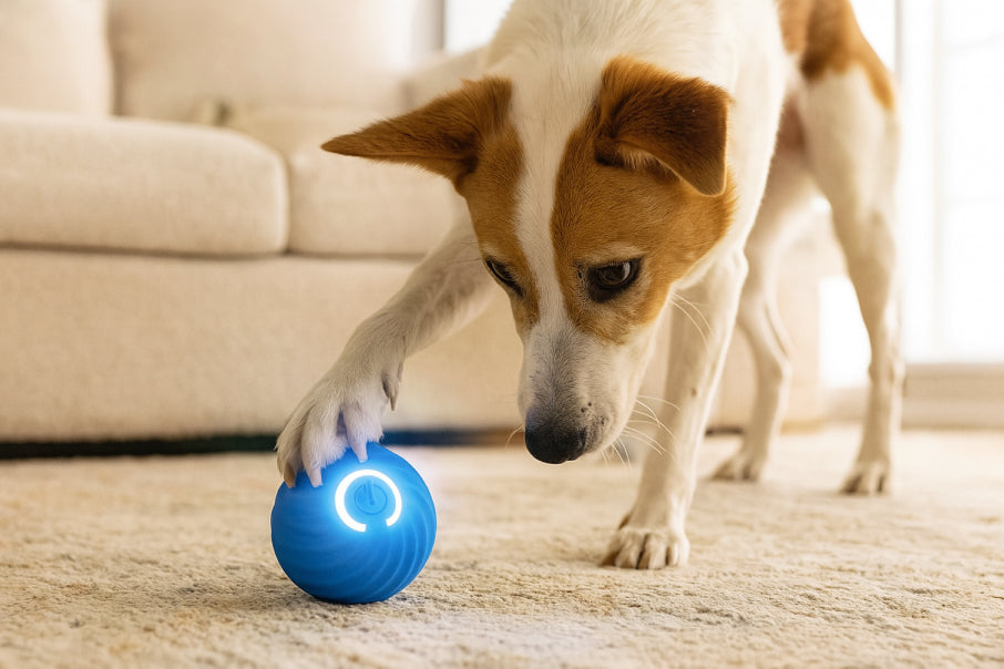 Dog with LED Dog Leash