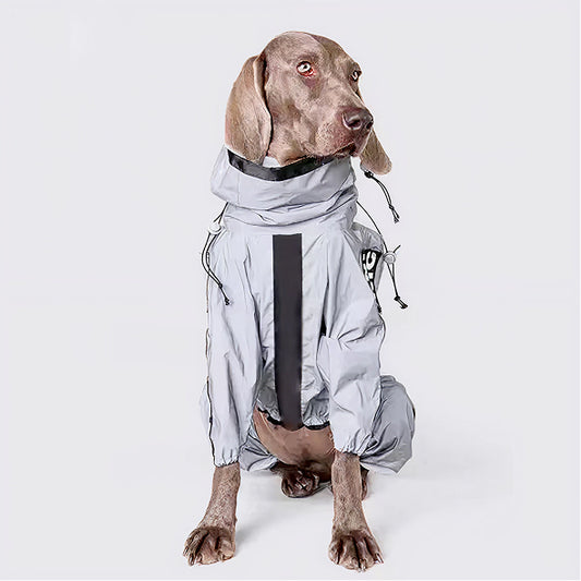 Reflective Waterproof Dog Jumpsuit – Raincoat & Sunscreen Jacket for Small to Large Dogs