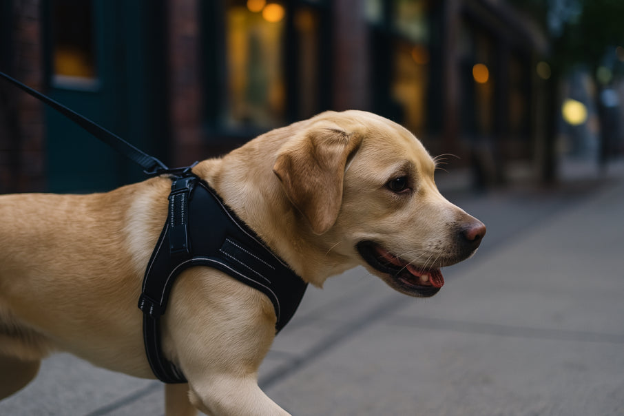 Dog with LED Dog Leash