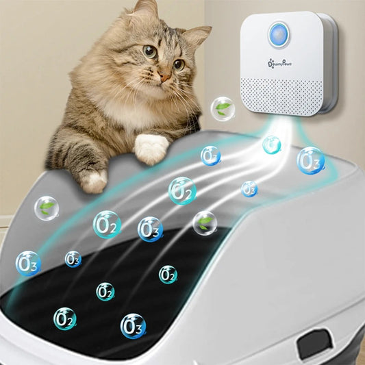 DownyPaws 4000mAh Smart Cat Odor Purifier – Litter Box Deodorizer & Air Purifier for Cats and Dogs